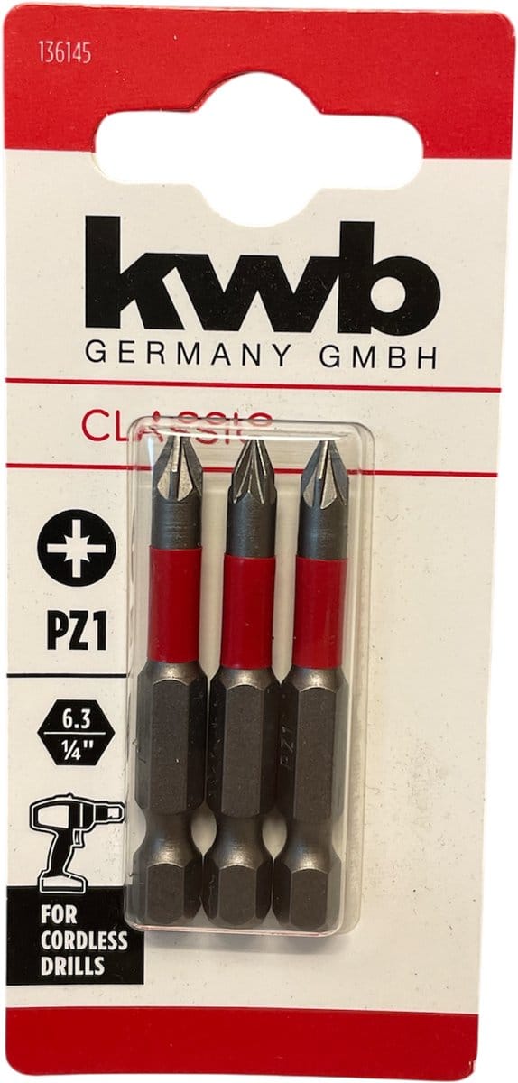 KWB 3 bitjes standaard 50mm PZ1