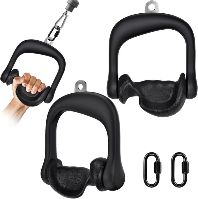 Ergonomische D-handvatten voor Kabelmachines - 360 Rotatie - Set van 2