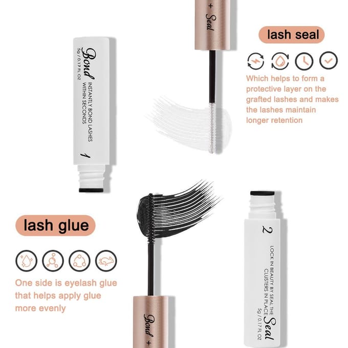 Lash Bond en Seal voor wimperextensions Waterbestendige, langdurige wimperlijm Snel drogende wimperlijm zwart witte kleur