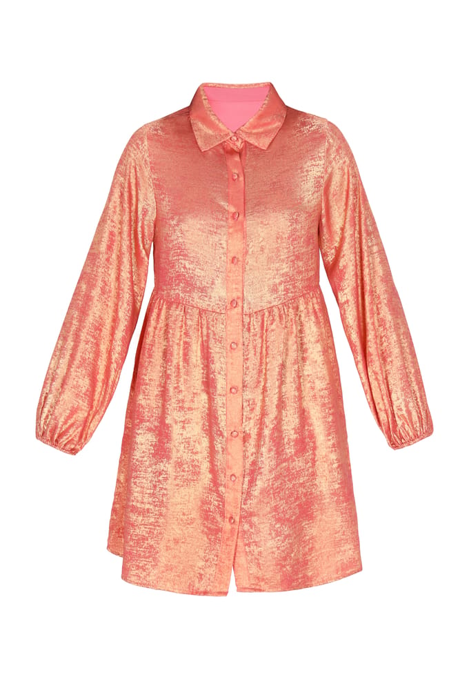 Faina jurk vrouwen roze metaal