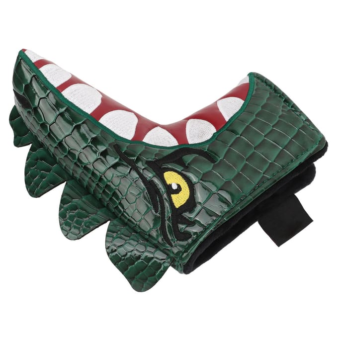 Housse de tête de putter de golf en forme de dinosaure Housse de tête Housse de putter lame de golf Tissu PU Imperméable Doublure douce gray