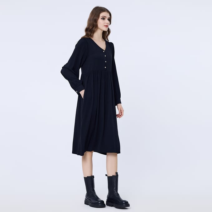 Retro-stijl losse shirt-jurk