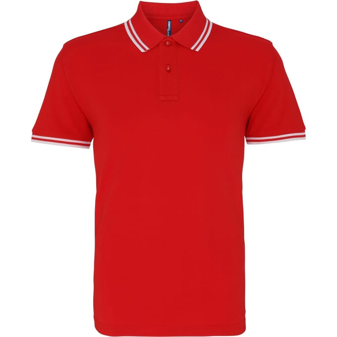 Asquith & Fox Heren Klassiek Fit getipt Poloshirt (Rood/wit)