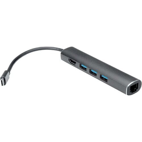 VALUE USB-C dockingstation, HDMI 4K, 3x USB type A, Gigabit Ethernet, grijs