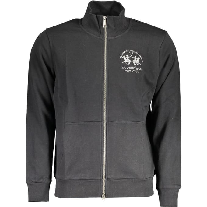 La Martina Zwarte Katoenen Herensweater