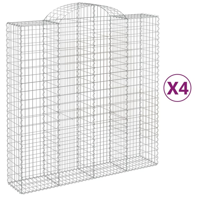 vidaXL - Schanskorven - 4 - st - gewelfd - 200x50x200/220 - cm - ijzer