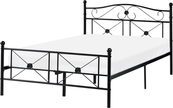 RODEZ - Tweepersoonsbed - Zwart - 120 x 200 cm - Metaal