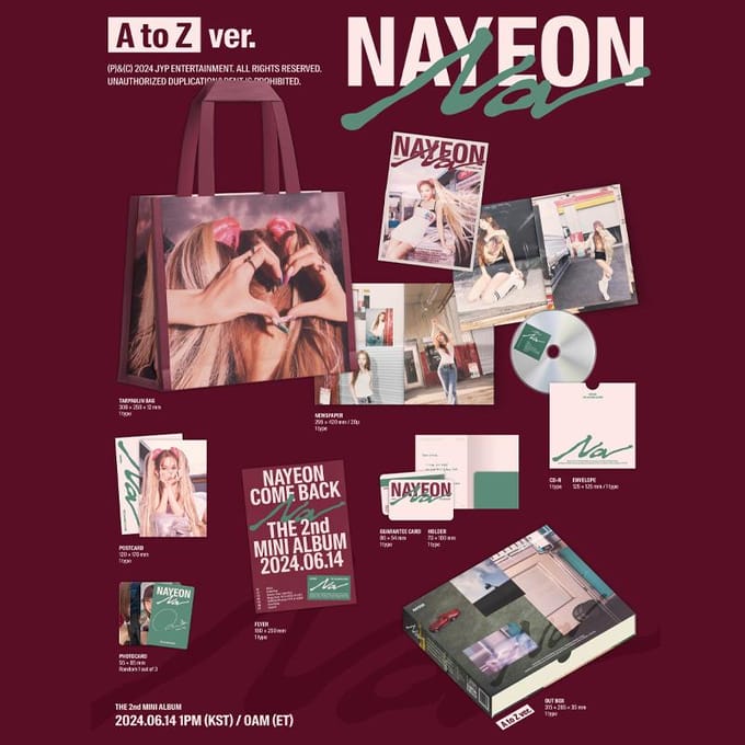 NAYÉON (DEUX FOIS) - LE 2ème MINI ALBUM NA (Édition limitée de A à Z ver.) 1PCS