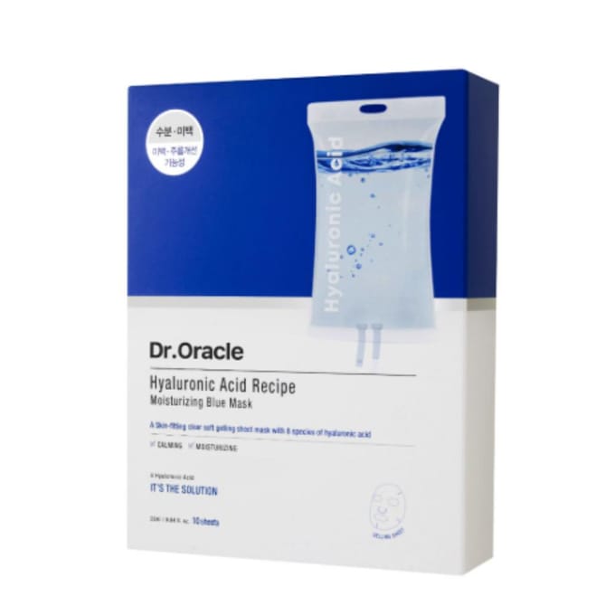 Dr. Oracle Masque Bleu Hydratant à l'Acide Hyaluronique 10 Feuilles | Masque en Feuille Hydratant blue