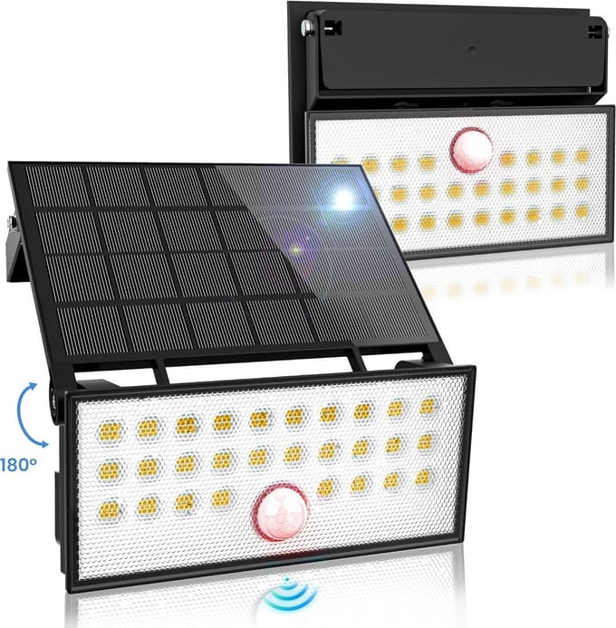 Krachtige Buitenlamp op Zonne-energie met Bewegingssensor, IP67 Waterdicht - 5000 Lumen
