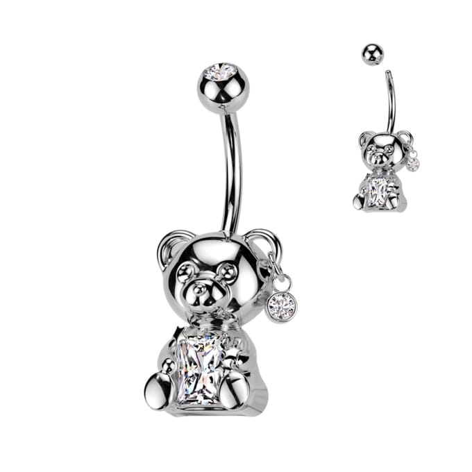 Piercing hug beertje - zilver - LMPiercings