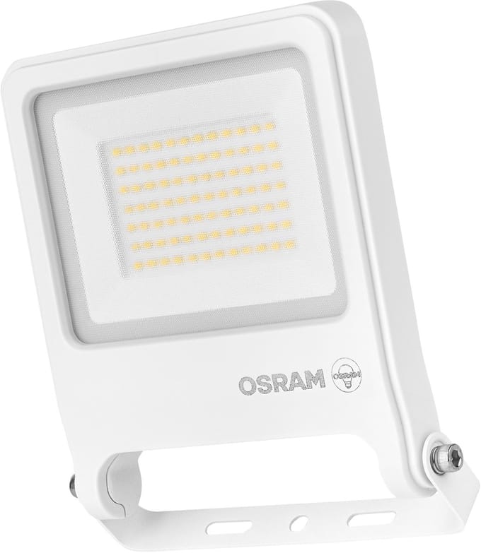 OSRAM ENDURA FLOOD PC 50W LED-schijnwerper, 3000K warm wit, 5000 lumen, IP65 schijnwerper, 1 m aansluitkabel, Wit, 100 lm/W