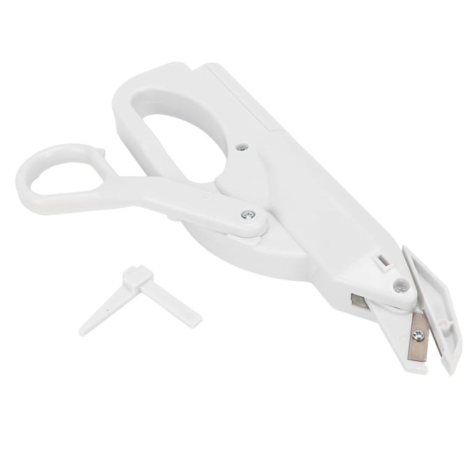Ciseaux Électriques à Piles Sûrs Portables Mini Sans Fil Ciseaux de Couture pour Tissu Vêtements Papier white