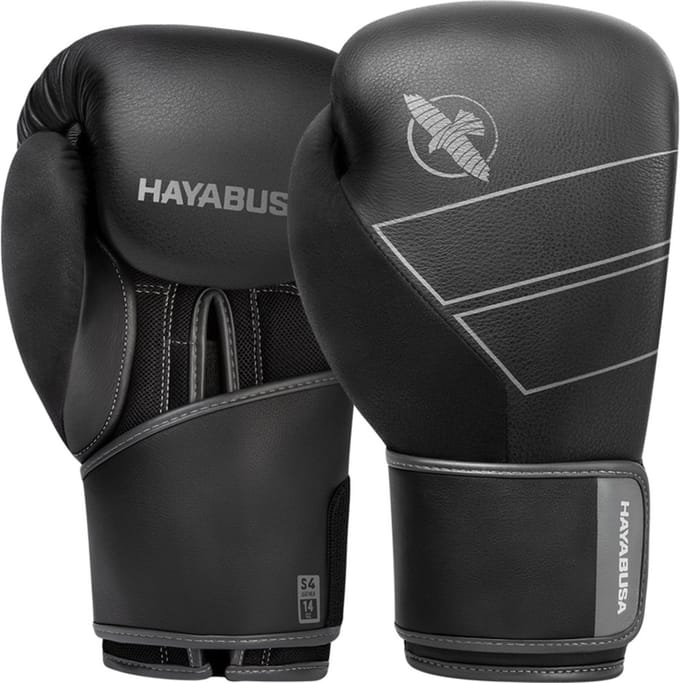 Hayabusa S4 Bokshandschoenen - Echt Leer - Zwart 14 oz