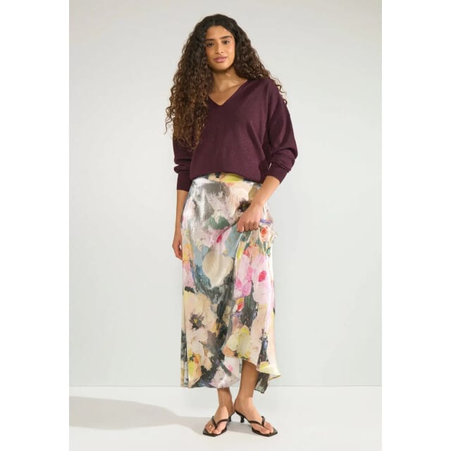 Nümph 707060 nudayletta lurex v-neck pullover fig