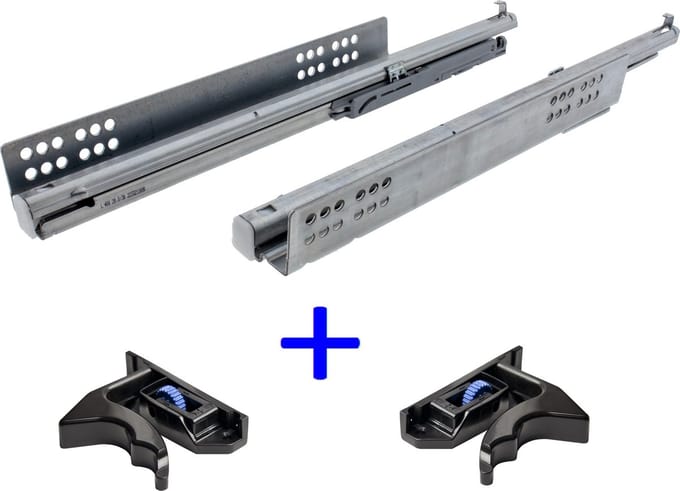 Hettich Quadro V6 Ladegeleider - 450mm - 30kg - Volledig uittrekbaar - Push-to-open - Inclusief koppelingen