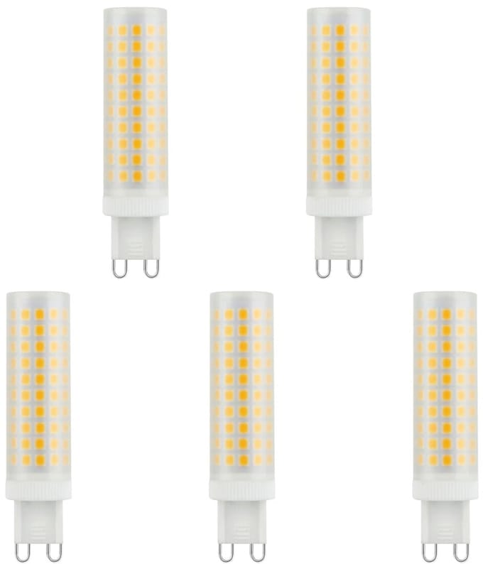 SPL G9 LED Lamp 6W Dimbaar - Warm Wit - 650lm - LED Buislamp T18 - Mat - 5 Stuks - 2700K - 230 Volt