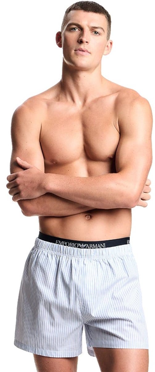 Emporio Armani Yarn Dyed Woven Boxers Wit L Man