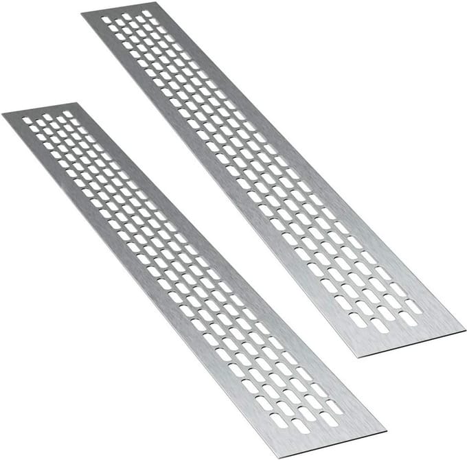 Rechthoekig Ventilatie Rooster Aluminium Inox 44x6 cm (2 Stuks)