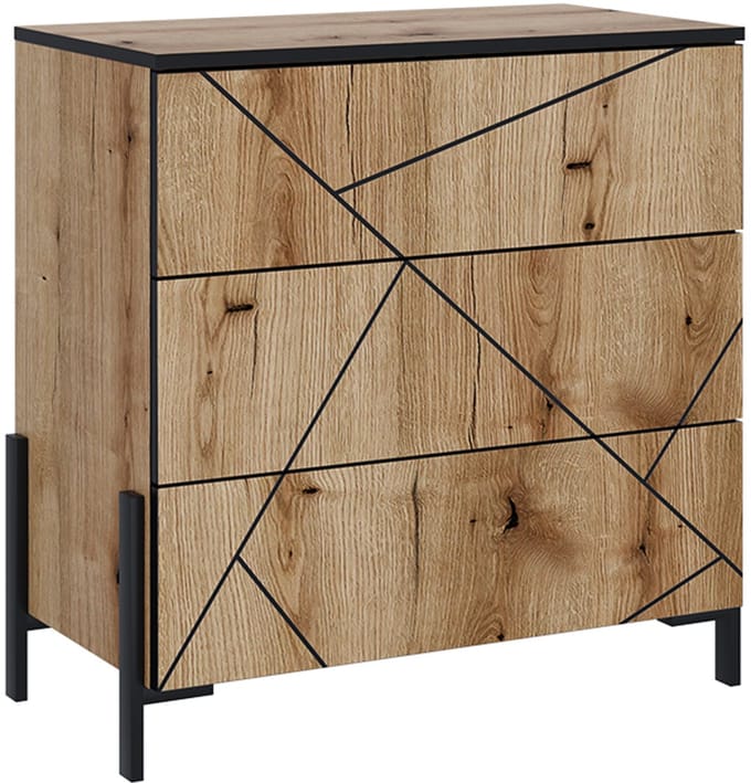 Vicco Hatto Dressoir – 78 x 76.8 cm met 3 lades Eiken
