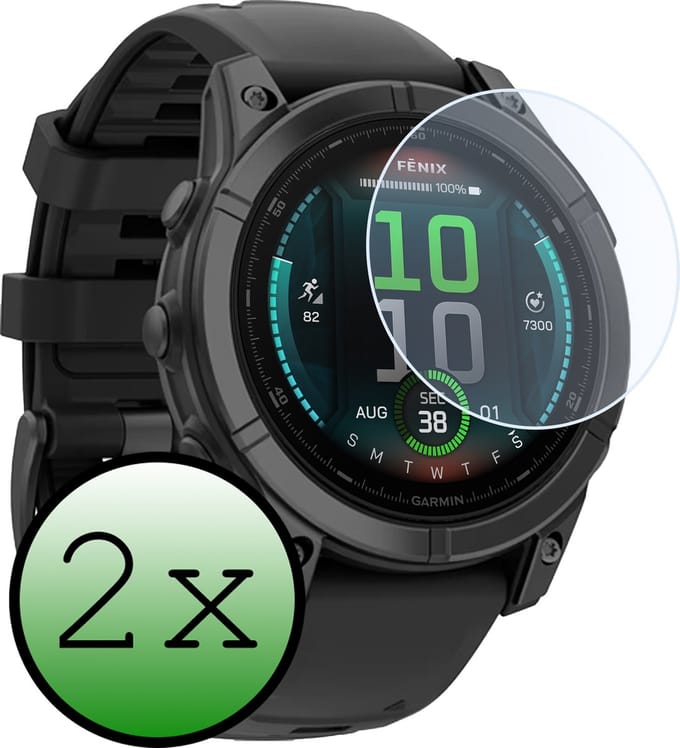 Screenprotector Geschikt voor Garmin Fenix E (47 mm) Screenprotector Tempered Glass Beschermglas - Screenprotector Geschikt voor Garmin E Screen Protector - 2 Stuks