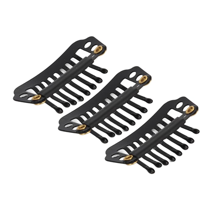 100 STKS Pruikclips Onzichtbaar Winddicht 8 Tanden Haarverlenging Clips voor Hoedbevestiging Zwart black