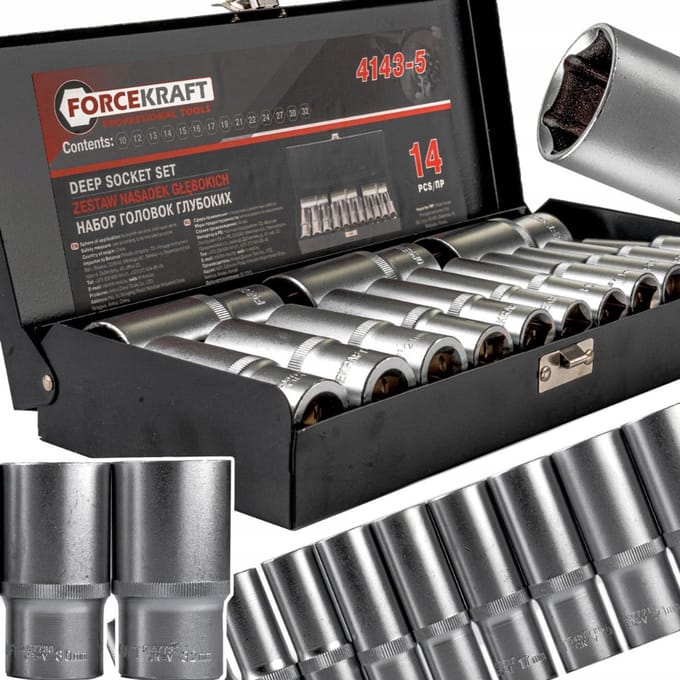 Forcekraft - Dopsleutelset - 1/2" - 14 Stuks - 6-kant