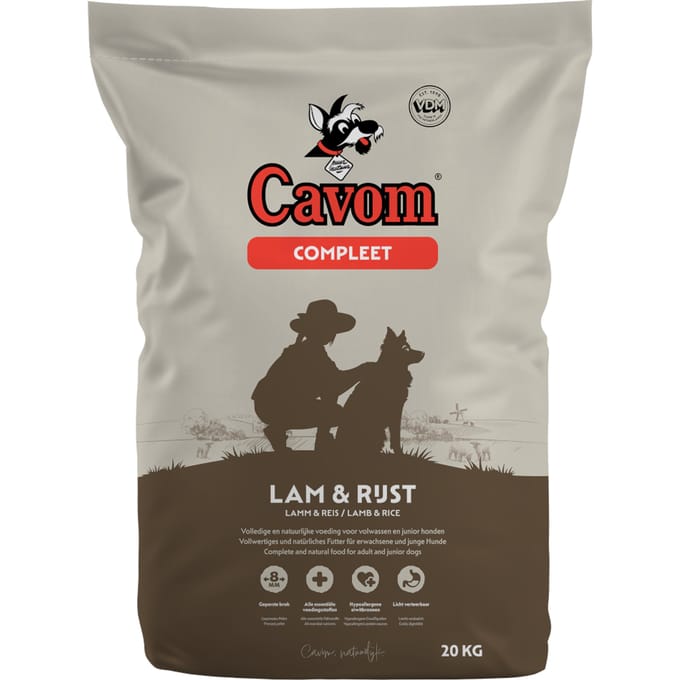 Cavom compleet Lam & Rijst - geperste brokken - 20kg