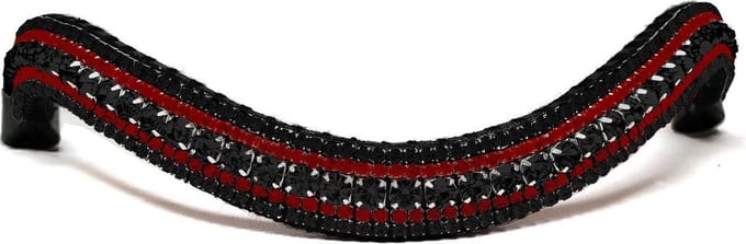 Frontriem Black & Bordeaux Red/Shet