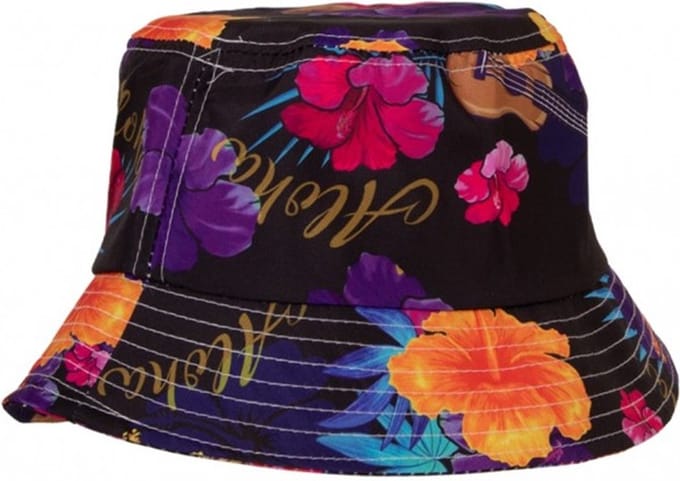 Bucket hat - Hawaii print - Zwart - Vissershoedje - One Size