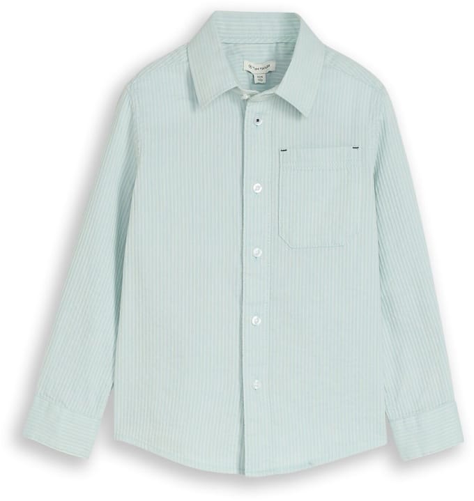 Tom Tailor - Dobby overhemd met strepen - Maat 92/98 - light cloud blue white stripe