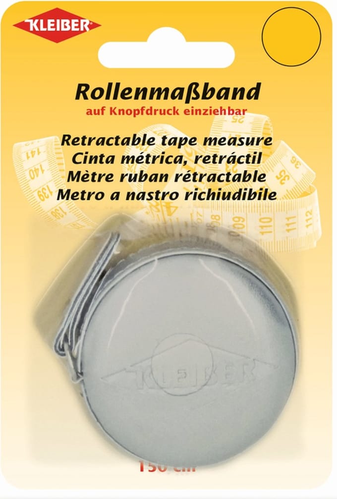 KLEIBER kleermakersrolmaat, 150 cm, zilver