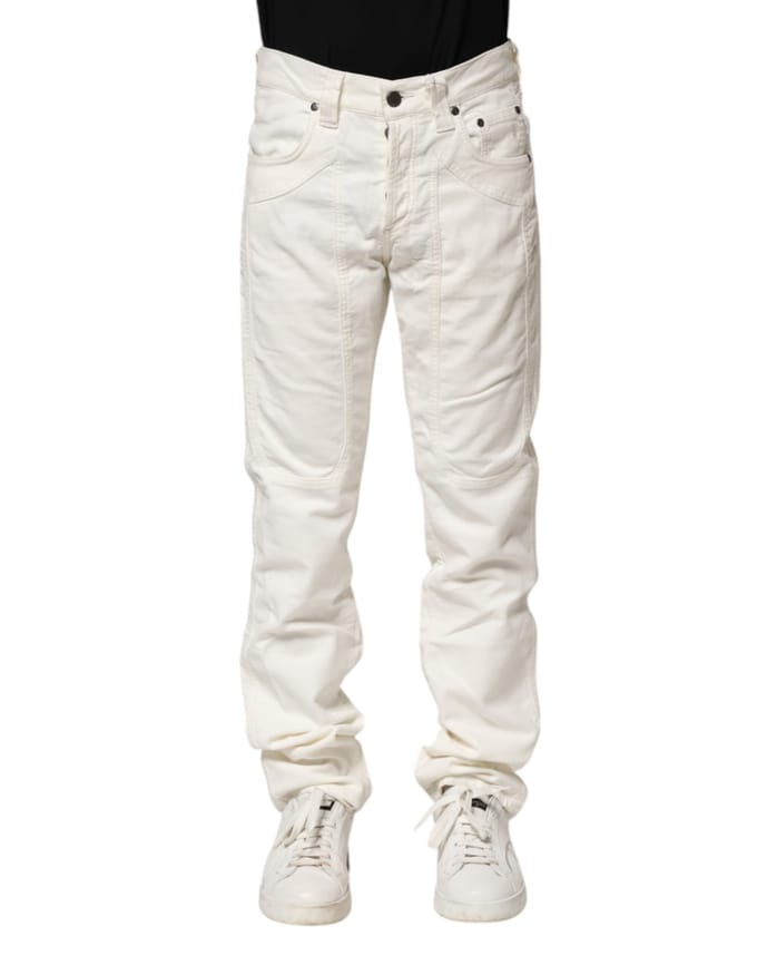 Jeckerson Witte Katoenen Stretch Rechte Pasvorm Heren Denim Jeans