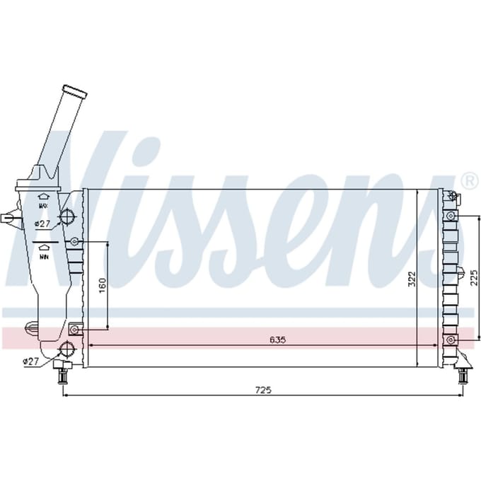 Radiator, motorkoeling NISSENS 61893