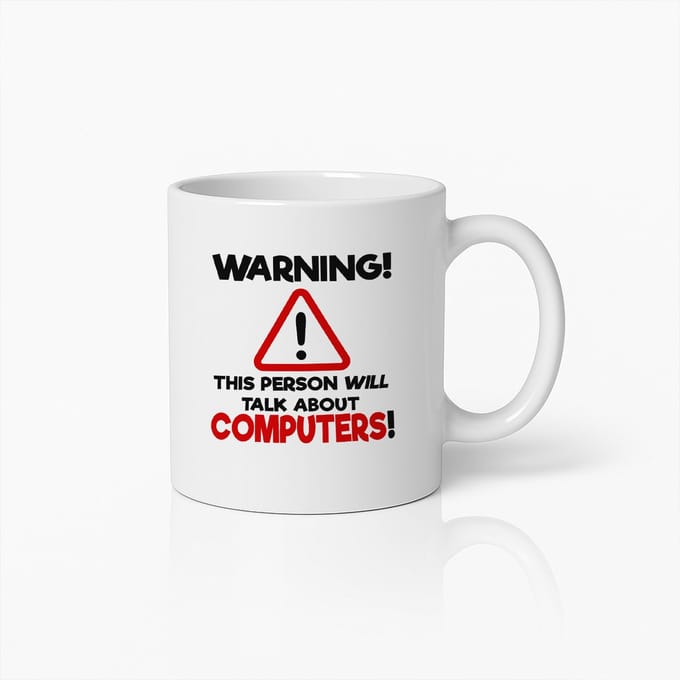 Waarschuwing Computerliefhebber 330ml Koffiemok - Grappig Cadeau voor Techfans