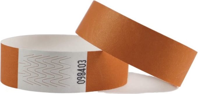CombiCraft Blanco Tyvek Polsbandjes Brons - 100 stuks