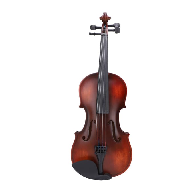 Ensemble de violon 34 pièces pour débutant, kit de violon vintage en bois mat avec étui de rangement, archet, épaulière et gray