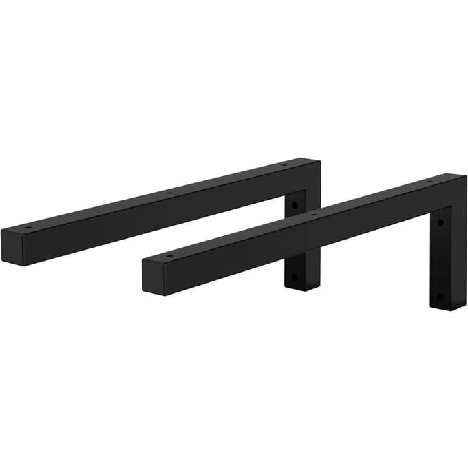 Wandhouder Plankhouder set van 2 450 x 150 mm zwart staal ML design