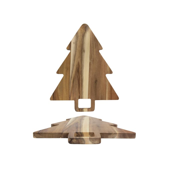 Serveerplank acacia kerstboom m handvat35x28x1,5cm