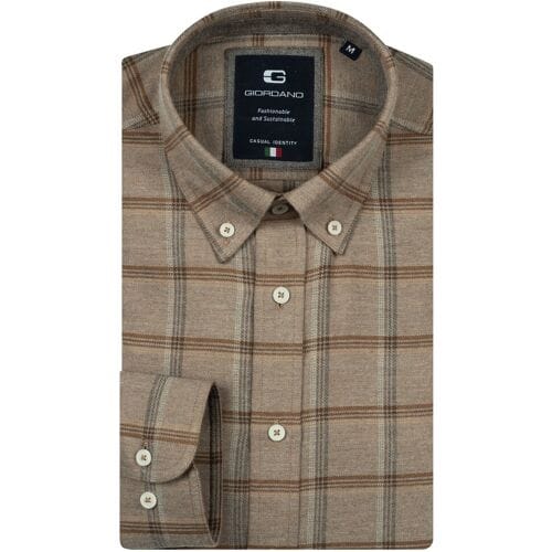 Giordano Overhemd Loretto Soft Flanel Check Kitt / male