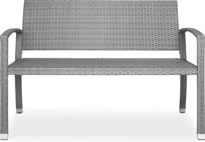 Casaria Polyrattan Tuinbank – 2-Zits UV-bestendig - Grijs