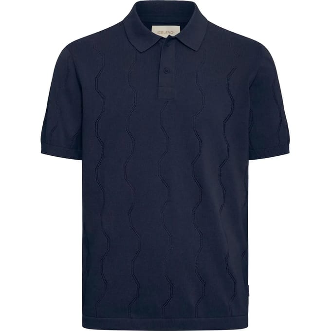 Blend Heren Shirt Korte Mouw Zigzagpatroon Kentkraag Normale Pasvorm