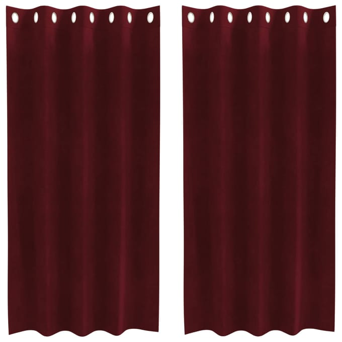 vidaXL - Gordijnen - 2 - st - Wijnrood - 140 - x - 175 - cm - fluweel