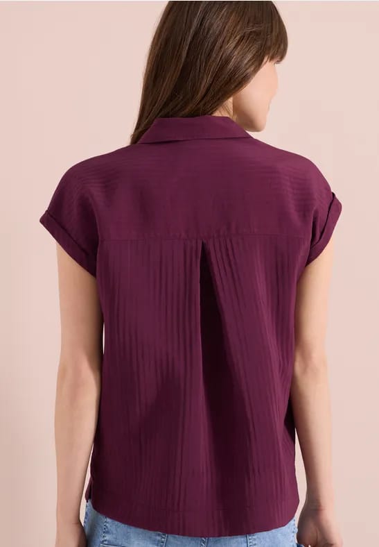Blouse met hangende schouder en structuur