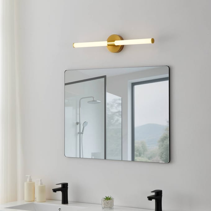 EGLO LED wandlamp Ramola, messingkleurig, breedte 60 cm, IP44, CCT