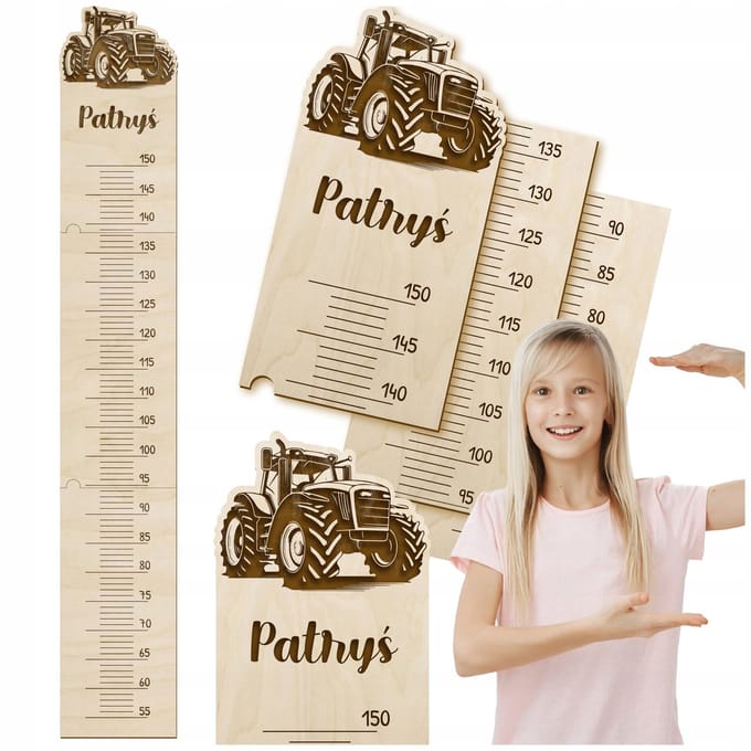 SMX Design - Kindergroeimeter - 150cm - Gepersonaliseerd - Hout - Natuurlijk