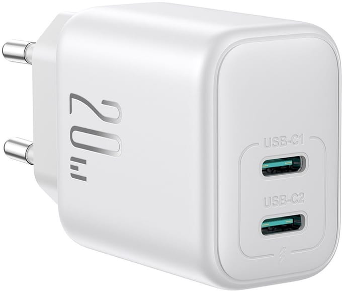 Joyroom JR-TCF12 Dual-Port (2C) 20W Power Charger (white)