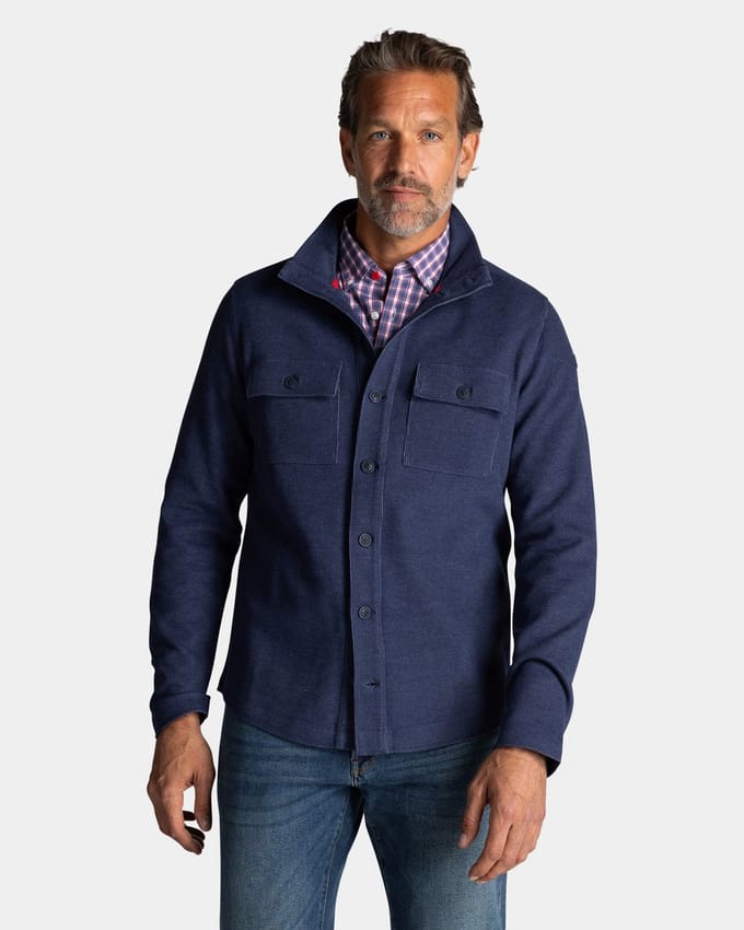 NZA overshirt donkerblauw katoen