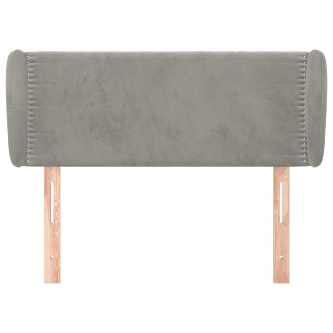vidaXL Hoofdbord met randen 93x23x78/88 cm fluweel lichtgrijs