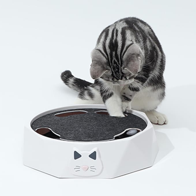 Interactieve Kat Draaitafel Elektrisch 2 Snelheden Instelbaar Automatisch Puzzel Vang Muis Spelen Kat Speelgoed voor gray